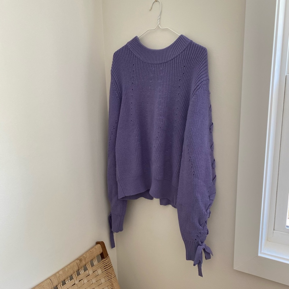 Purple Knot Sleeve Sweater